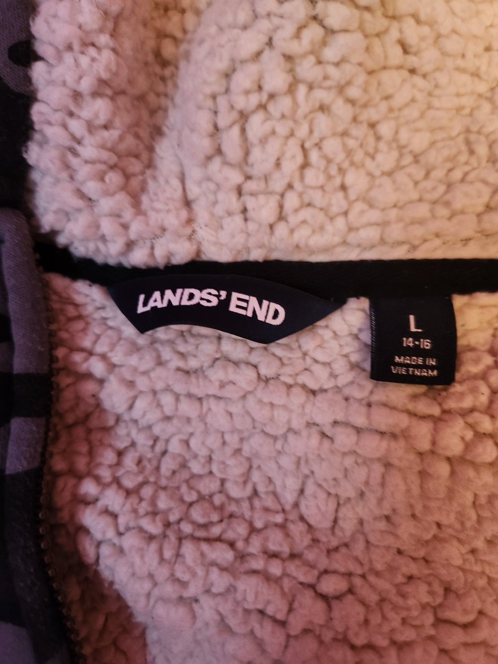 Lands' End Boys' Black & Gray Camo Sherpa-Lined Hoodie - Picture 2 of 2